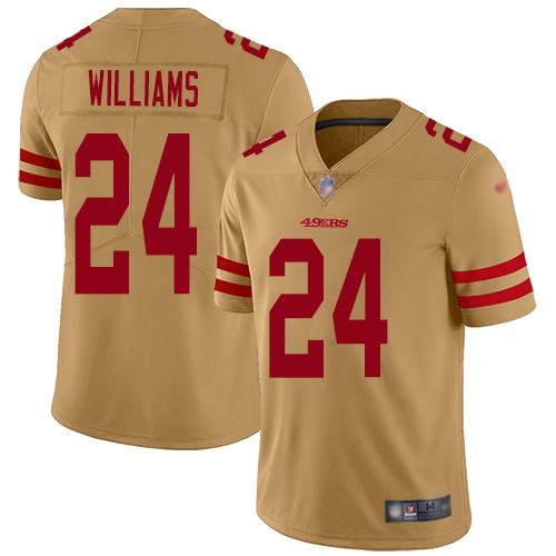 San Francisco 49ers Limited Gold Men K Waun Williams NFL Jersey #24 Inverted Legend->san francisco 49ers->NFL Jersey